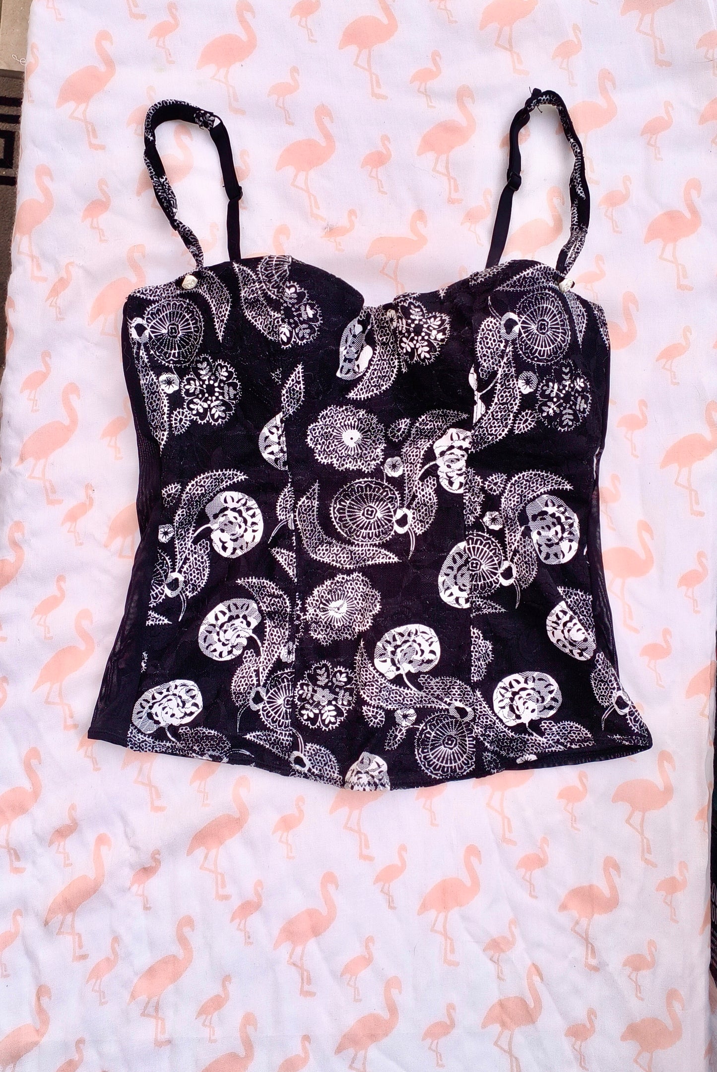 Vintage floral print cami top