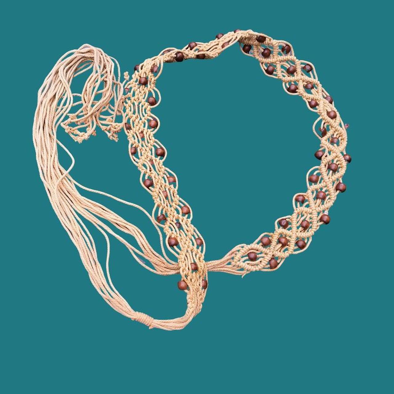 Bohemian macrame tassel belt