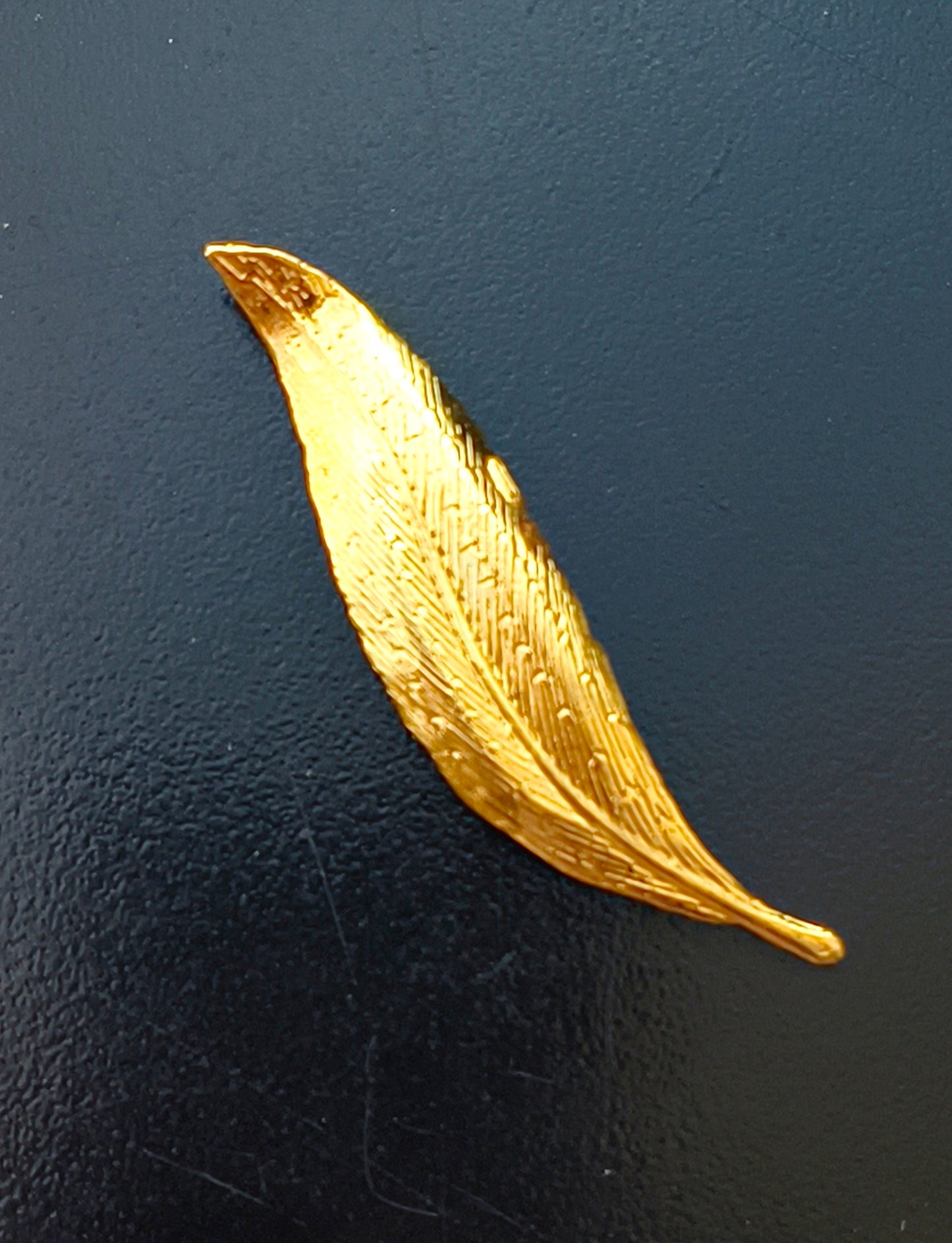 Gold plated leaf brooch
